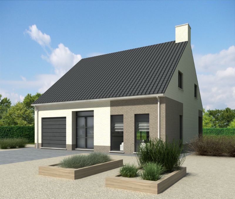 Nieuw te bouwen alleenstaande woning met vrije keuze van architectuur te Hooglede.